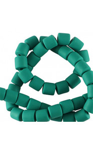 Polymer tube beads 6mm - Petrol green